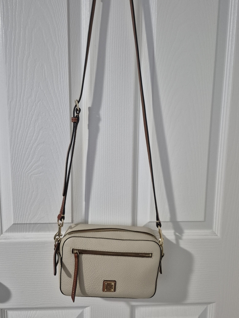 Dooney & Bourke Pebble Leather Crossbody Bag in Cream - Picture 2 of 6